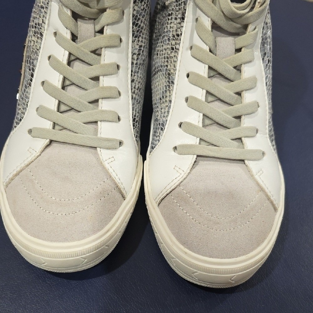 Vintage Havana VH Design Snakeskin Metallic High Top Sneakers Silver Gray Sz 9 - Picture 4 of 10